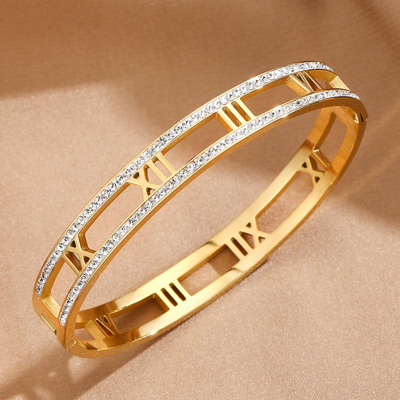 The Lilly Roman Numeral Gold Bracelet