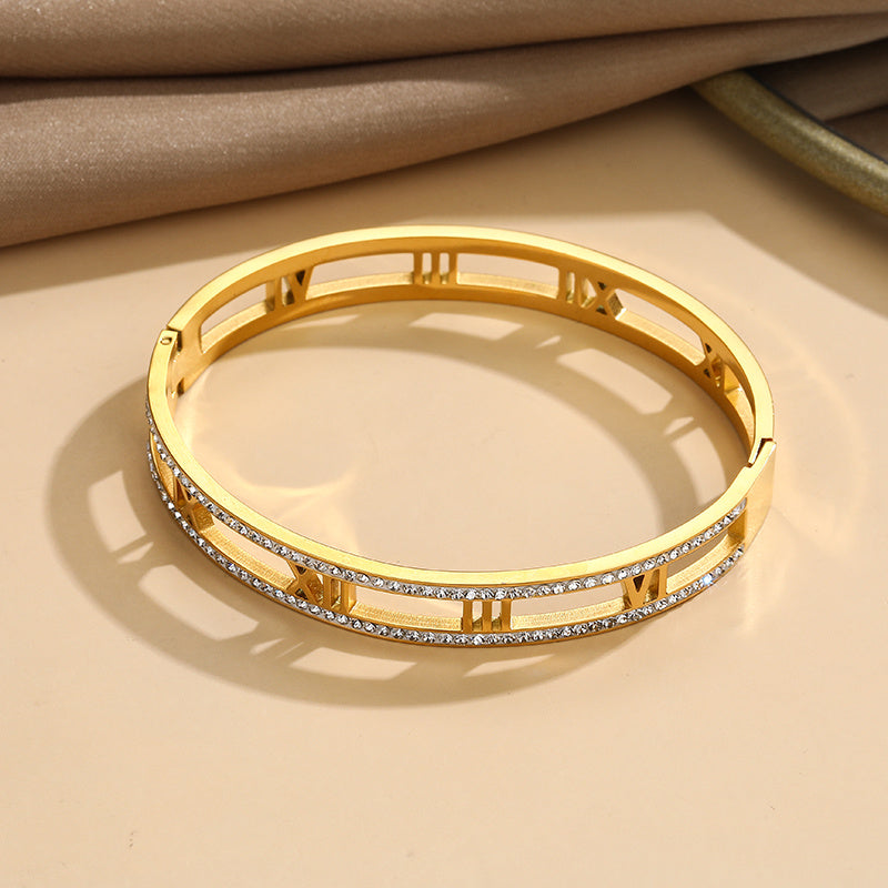 The Lilly Roman Numeral Gold Bracelet